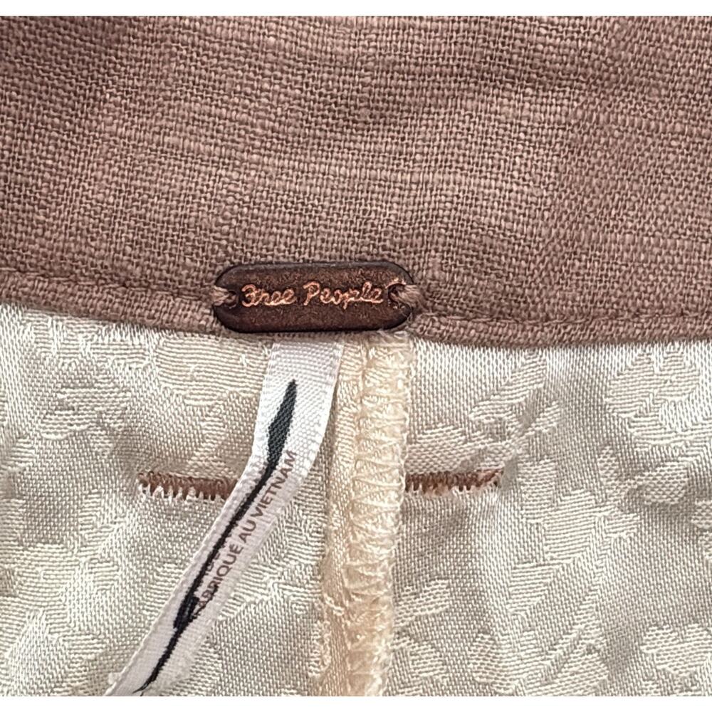 Free People Cream & Tan Floral Lace Button-Front High Rise Shorts Boho Size 8 - Picture 5 of 5
